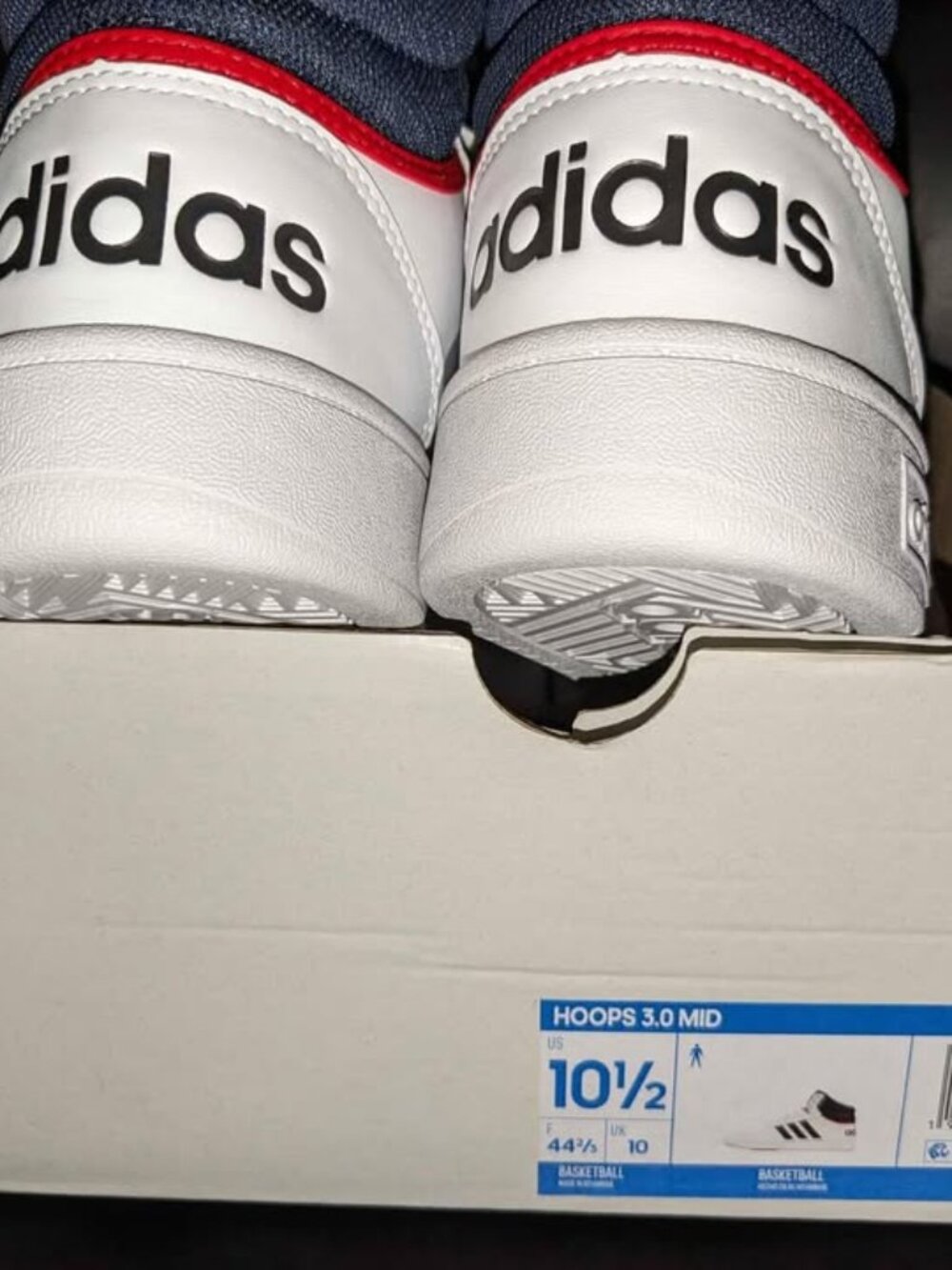 Adidas Hoops 3.0 Mid Classic Vintage Basketball Shoes - Men's 10.5